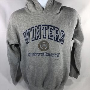 Vintage Winters University Hoodie Hooded Sweatshirt Size Medium Early 2000s Y2K